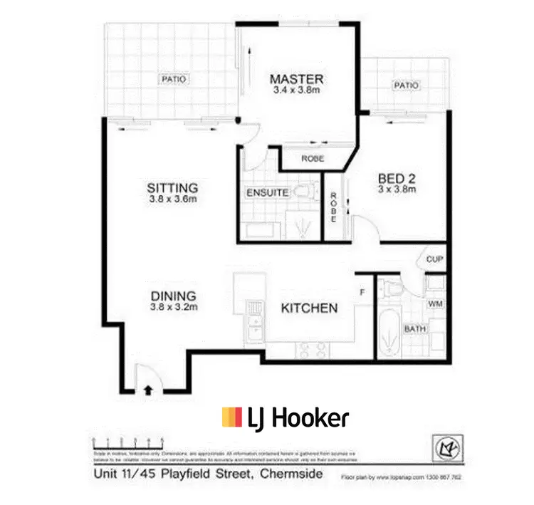 Floorplan of Homely unit listing, 11/45 Playfield Street, Chermside QLD 4032