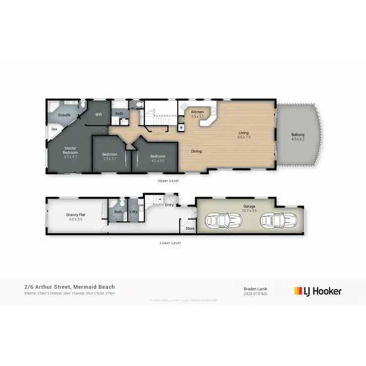 Floorplan of Homely semi-detached listing, 2/6 Arthur Street, Mermaid Beach QLD 4218