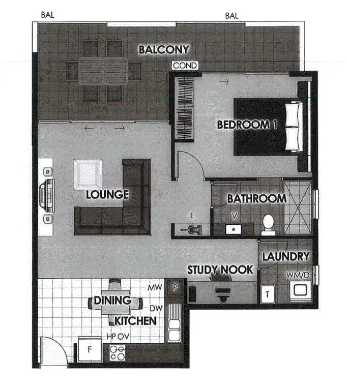 Floorplan of Homely unit listing, 801/15 Playfield Street, Chermside QLD 4032