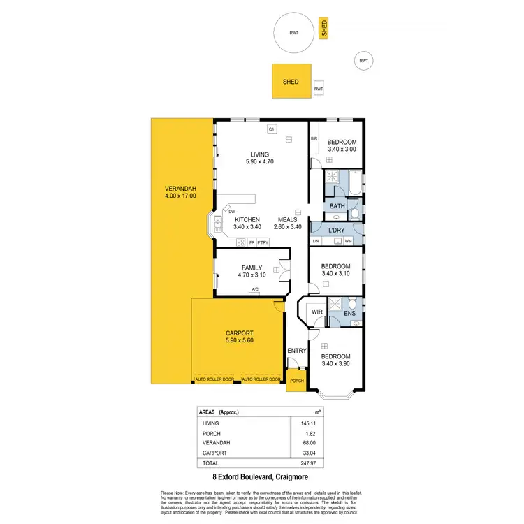 Floorplan of Homely house listing, 8 Exford Boulevard, Craigmore SA 5114
