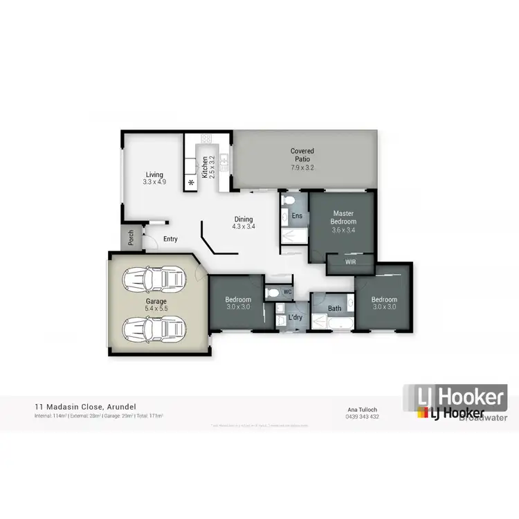 Floorplan of Homely house listing, 11 Madasin Close, Arundel QLD 4214