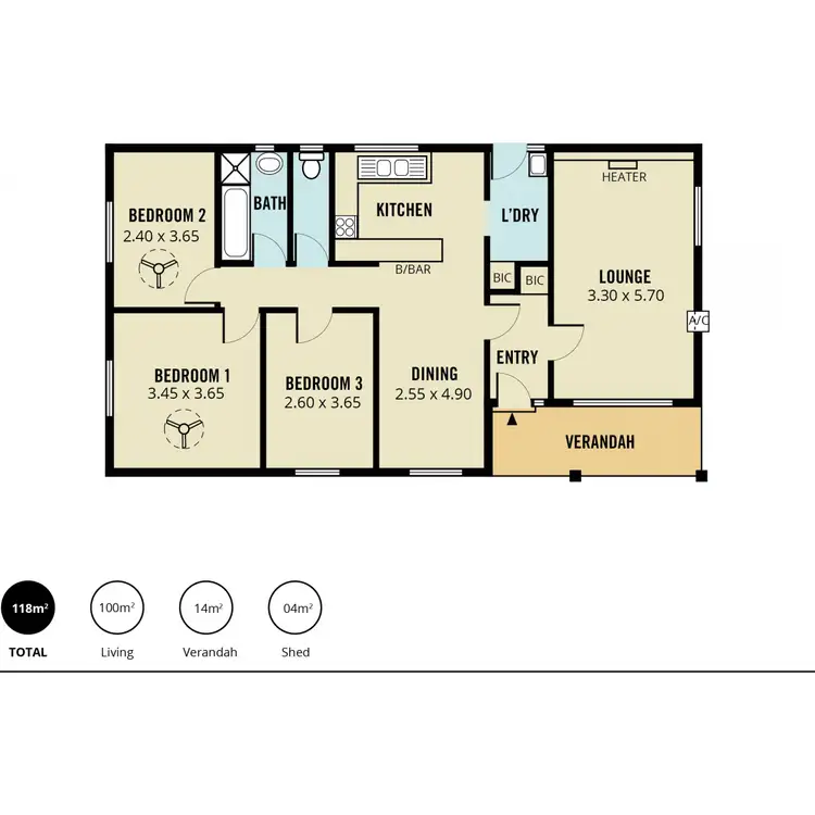 Floorplan of Homely house listing, 1 Smedley Place, Salisbury Park SA 5109