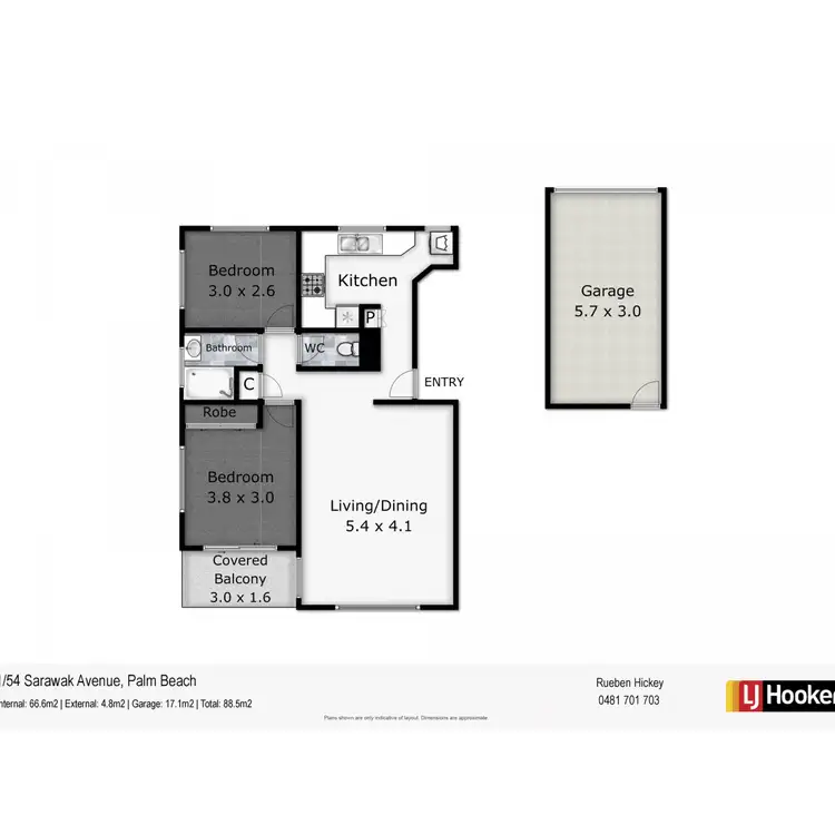Floorplan of Homely apartment listing, 1/54 Sarawak Avenue, Palm Beach QLD 4221