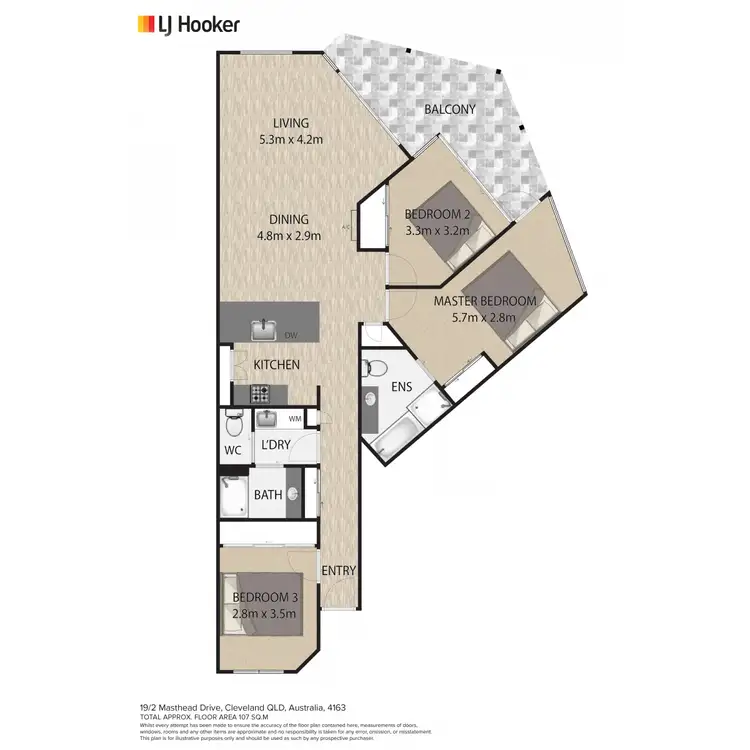 Floorplan of Homely unit listing, 19/2-10 Masthead Drive, Raby Bay QLD 4163
