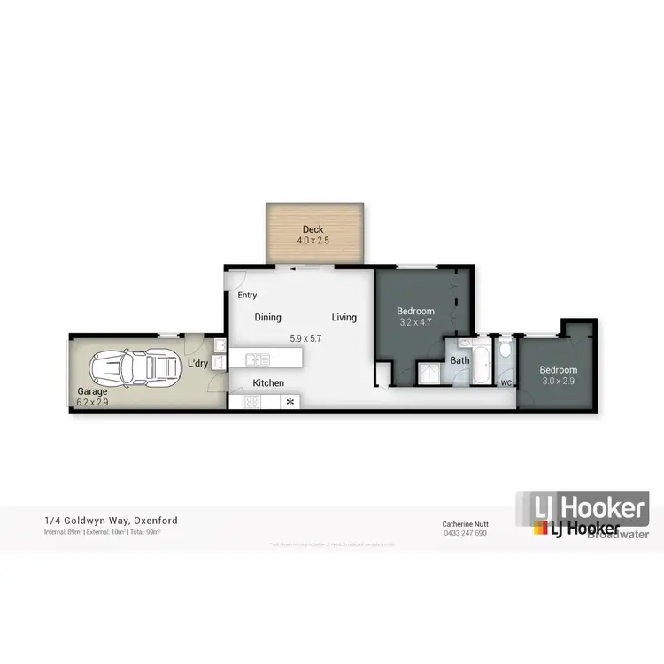 Floorplan of Homely semi-detached listing, 1/4 Goldwyn Way, Oxenford QLD 4210