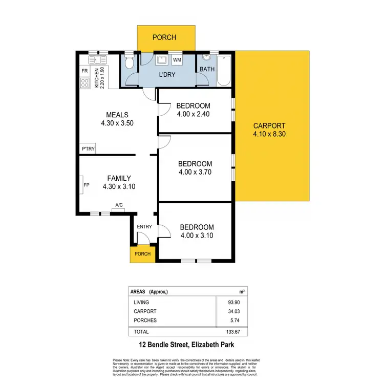 Floorplan of Homely house listing, 12 Bendle Street, Elizabeth Park SA 5113