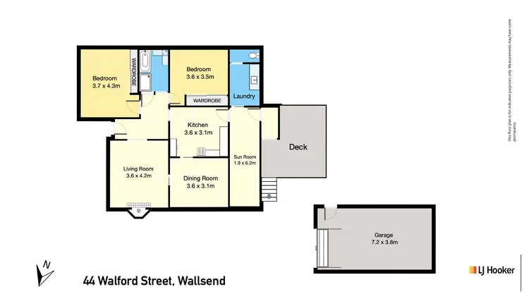 Floorplan of Homely house listing, 44 Walford Street, Wallsend NSW 2287