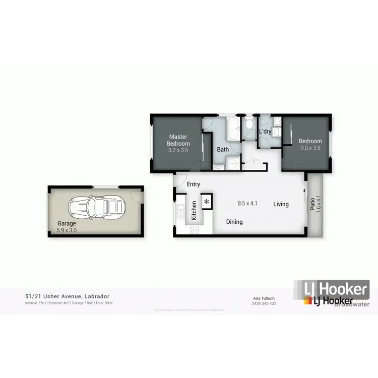 Floorplan of Homely villa listing, 51/21 Usher Avenue, Labrador QLD 4215
