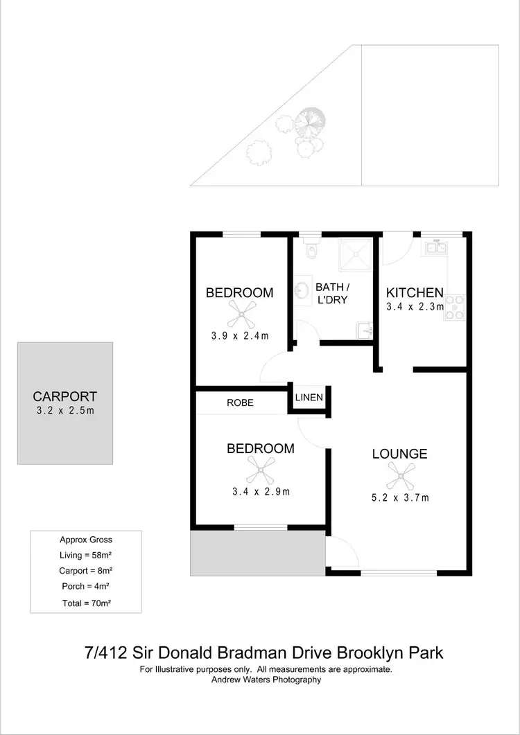 Floorplan of Homely unit listing, 7/412 Sir Donald Bradman Drive, Brooklyn Park SA 5032