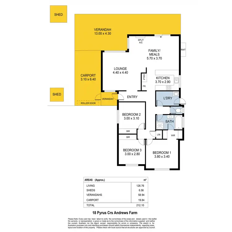 Floorplan of Homely house listing, 18 Pyrus Crescent, Andrews Farm SA 5114