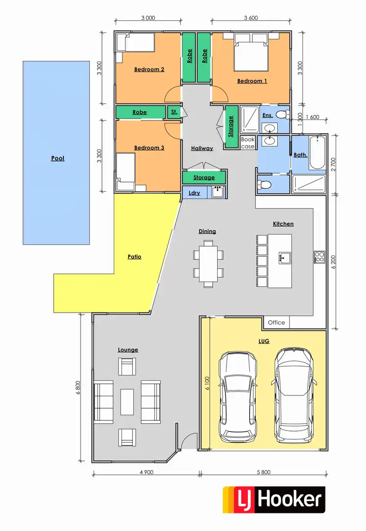 Floorplan of Homely semi-detached listing, 2/24 Albatross Way, Old Bar NSW 2430