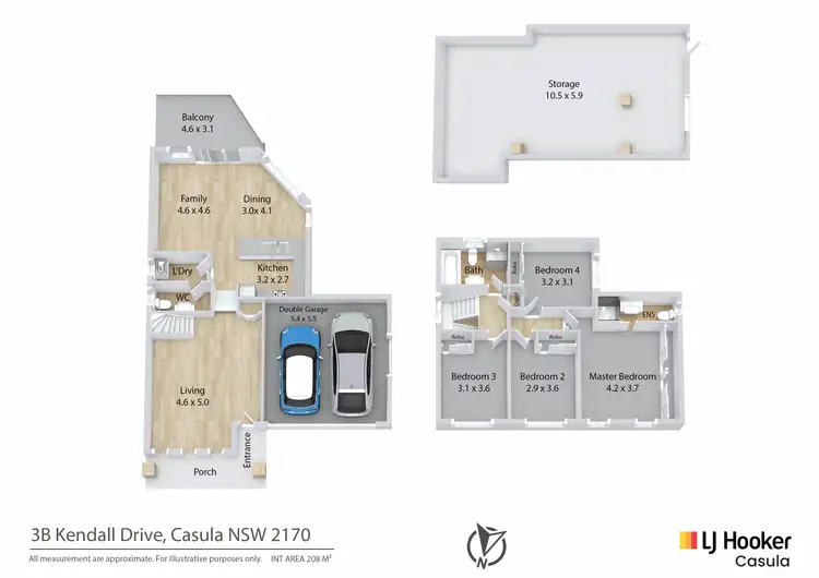 Floorplan of Homely house listing, 3B Kendall Drive, Casula NSW 2170