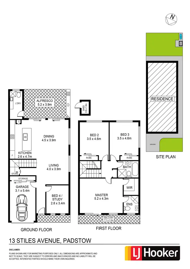 Floorplan of Homely semi-detached listing, 13a Stiles Avenue, Padstow NSW 2211