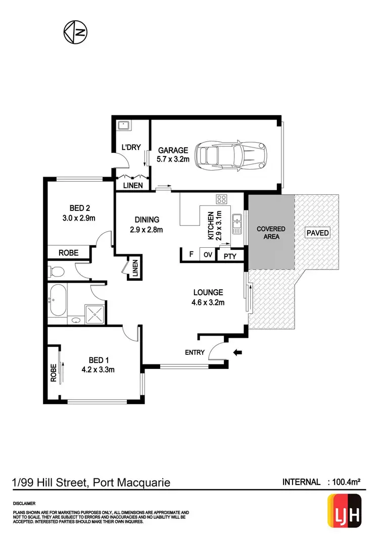 Floorplan of Homely unit listing, 1/99 Hill Street, Port Macquarie NSW 2444