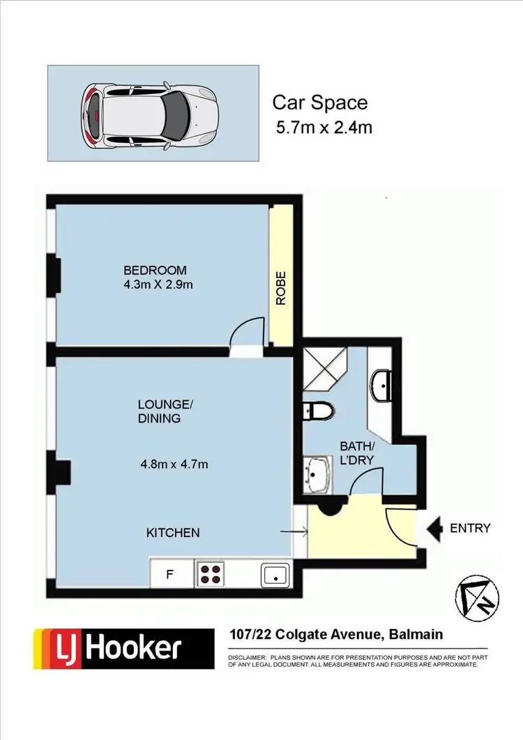 Floorplan of Homely apartment listing, 107/22 Colgate Avenue, Balmain NSW 2041