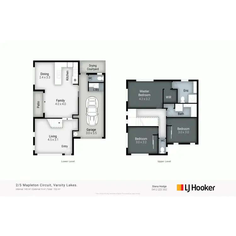 Floorplan of Homely semi-detached listing, 2/5 Mapleton Circuit, Varsity Lakes QLD 4227