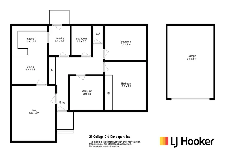 Floorplan of Homely house listing, 21 College Court, Devonport TAS 7310