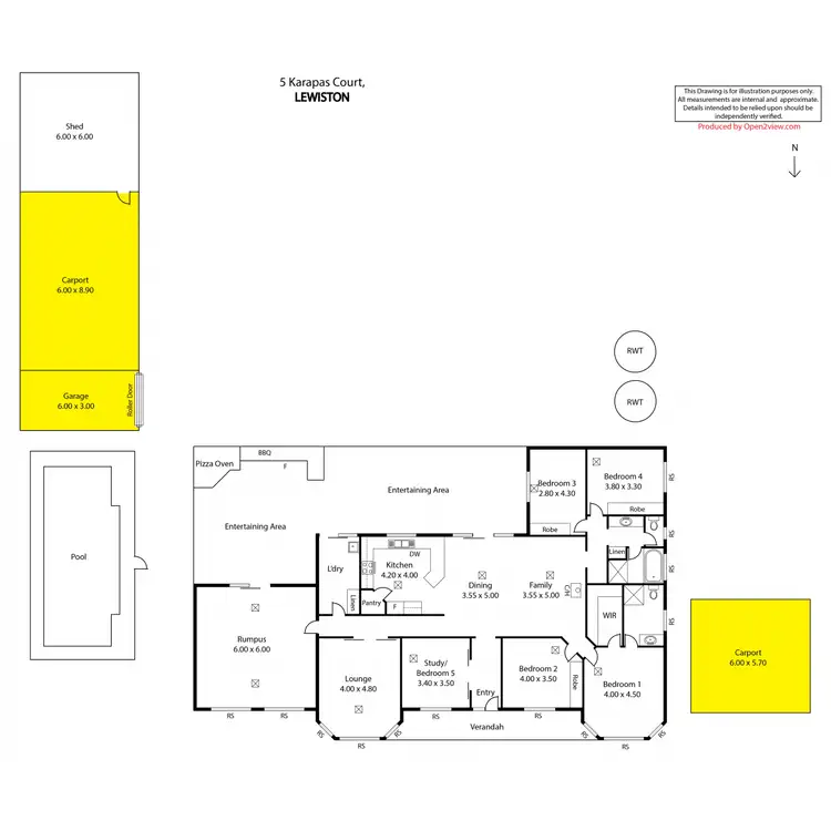 Floorplan of Homely house listing, 5 Karapas Court, Lewiston SA 5501
