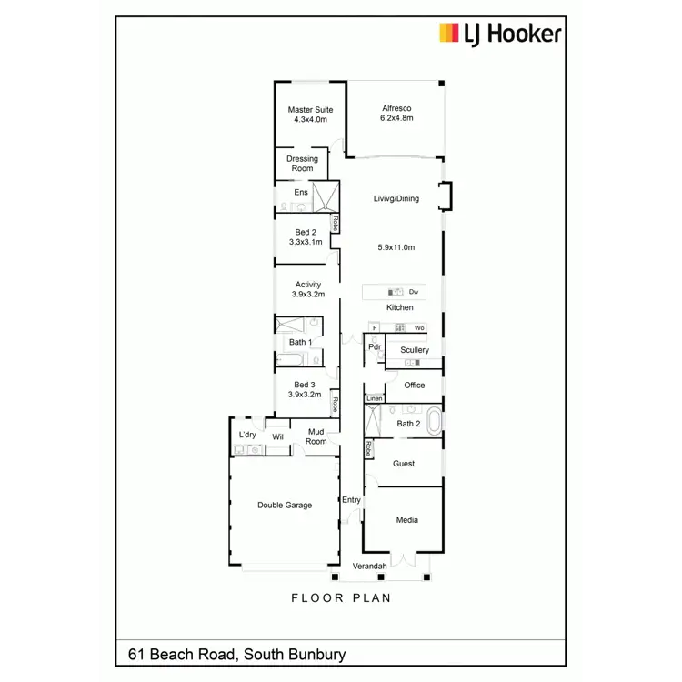 Floorplan of Homely house listing, 61 Beach Road, South Bunbury WA 6230