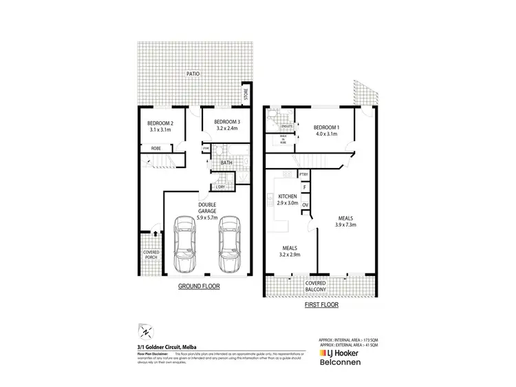 Floorplan of Homely townhouse listing, 3/1 Goldner Circuit, Melba ACT 2615