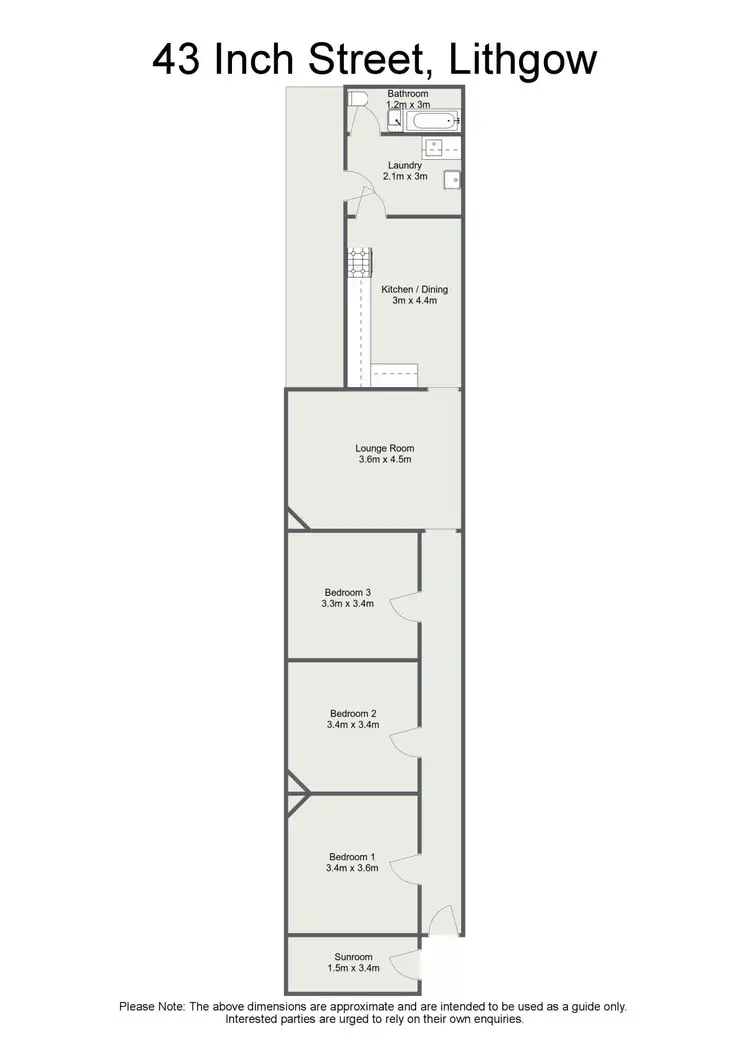 Floorplan of Homely semi-detached listing, 43 Inch Street, Lithgow NSW 2790