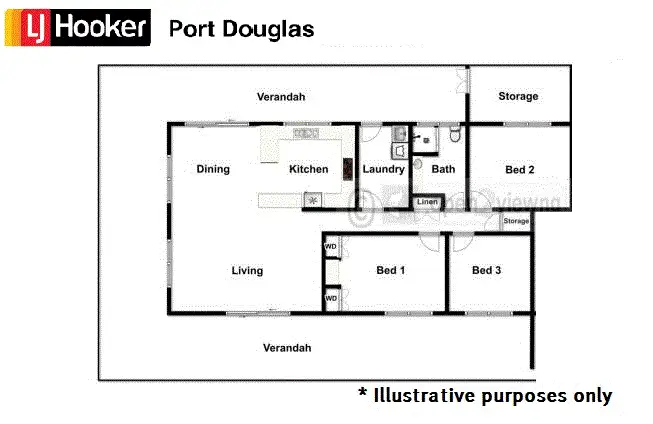 Floorplan of Homely semi-detached listing, 1/43 Pecten Avenue, Port Douglas QLD 4877