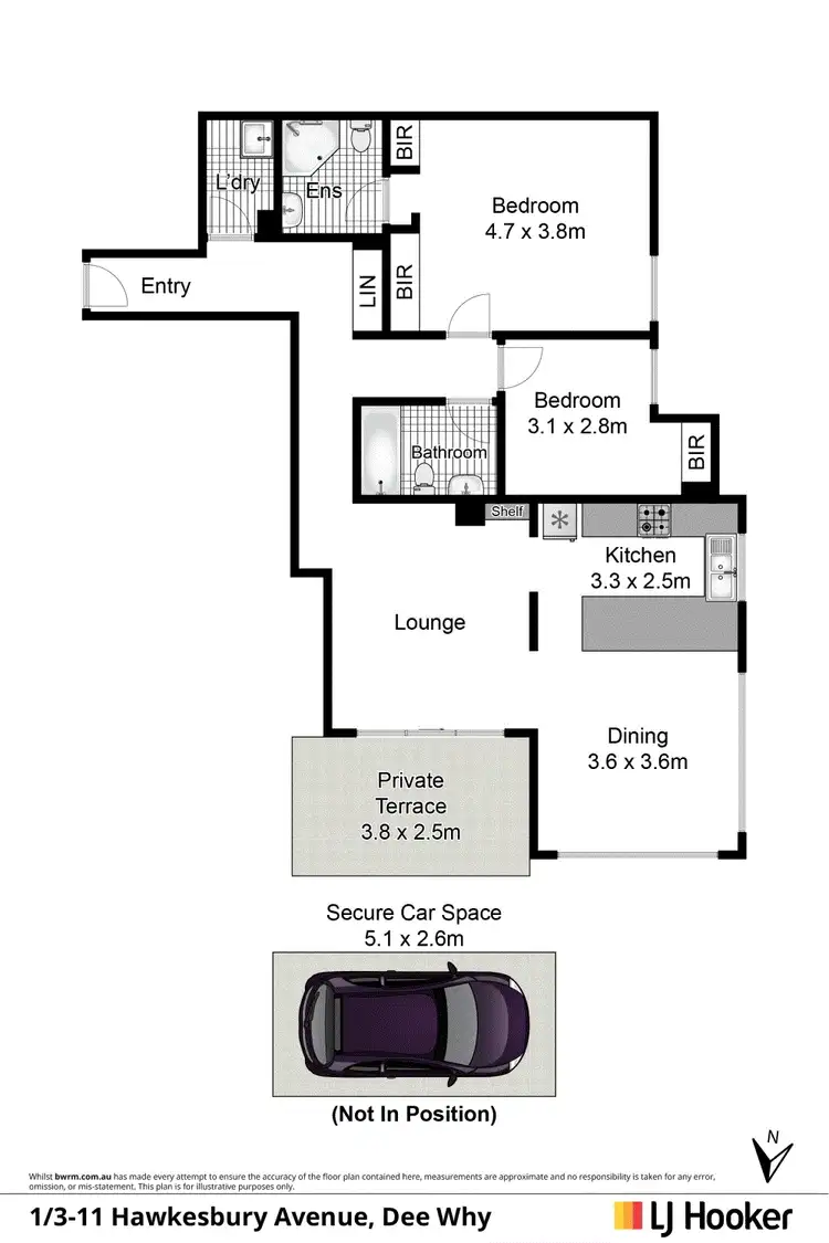 Floorplan of Homely unit listing, 1/3-11 Hawkesbury Avenue, Dee Why NSW 2099