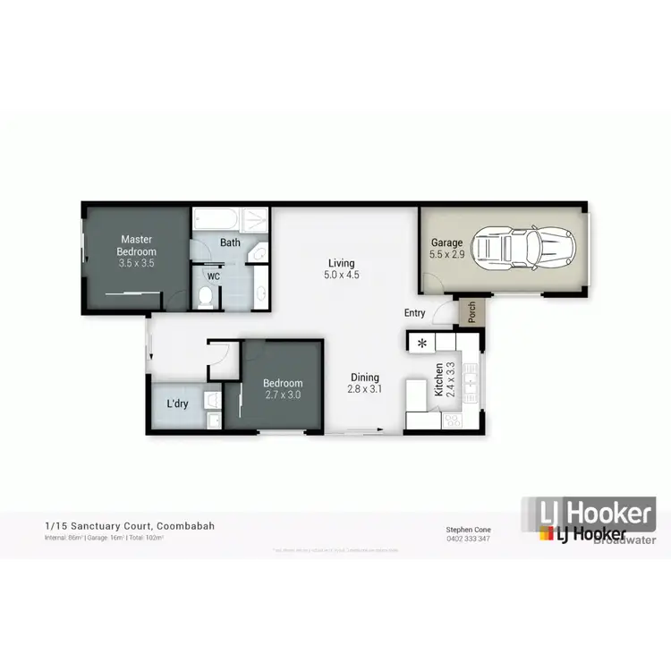 Floorplan of Homely semi-detached listing, 1/15 Sanctuary Court, Coombabah QLD 4216