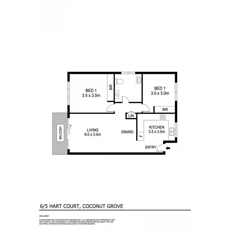 Floorplan of Homely unit listing, 6/5 Hart Court, Coconut Grove NT 810