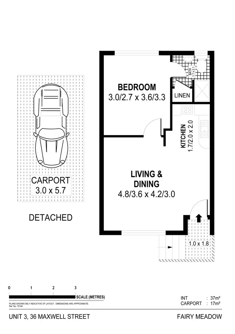 Floorplan of Homely unit listing, 3/36 Maxwell Street, Fairy Meadow NSW 2519