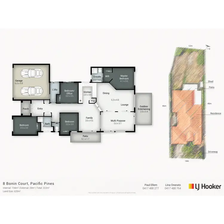 Floorplan of Homely house listing, 8 Bonin Close, Pacific Pines QLD 4211