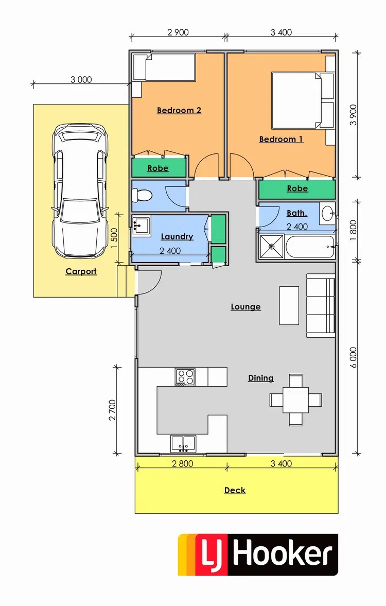 Floorplan of Homely semi-detached listing, 1/3 Wyden Street, Old Bar NSW 2430