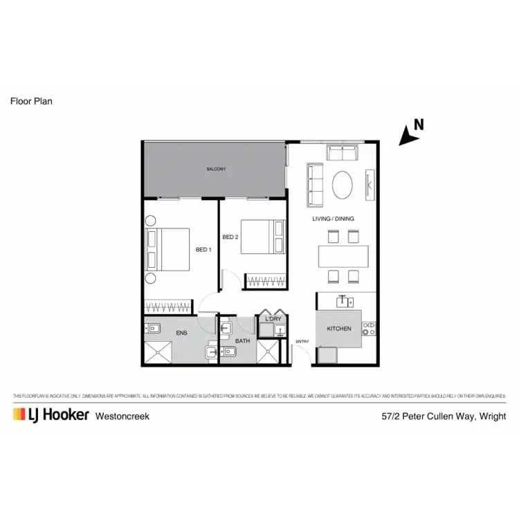 Floorplan of Homely apartment listing, 57/2 Peter Cullen Way, Wright ACT 2611