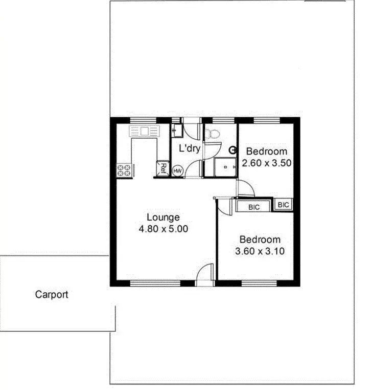 Floorplan of Homely unit listing, 1/4 Graham Street, Victor Harbor SA 5211