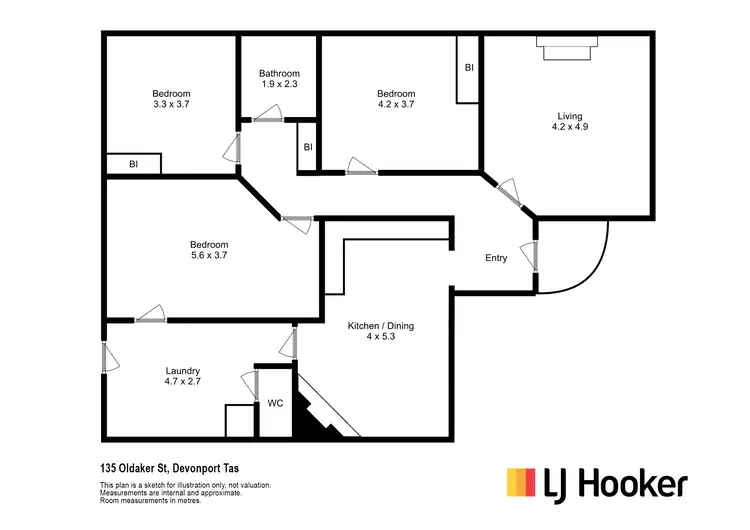 Floorplan of Homely house listing, 135 Oldaker Street, Devonport TAS 7310