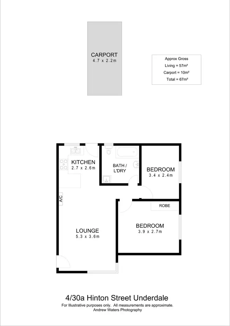 Floorplan of Homely unit listing, 4/30a Hinton Street, Underdale SA 5032