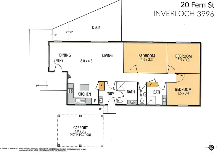 Floorplan of Homely house listing, 20 Fern Street, Inverloch VIC 3996