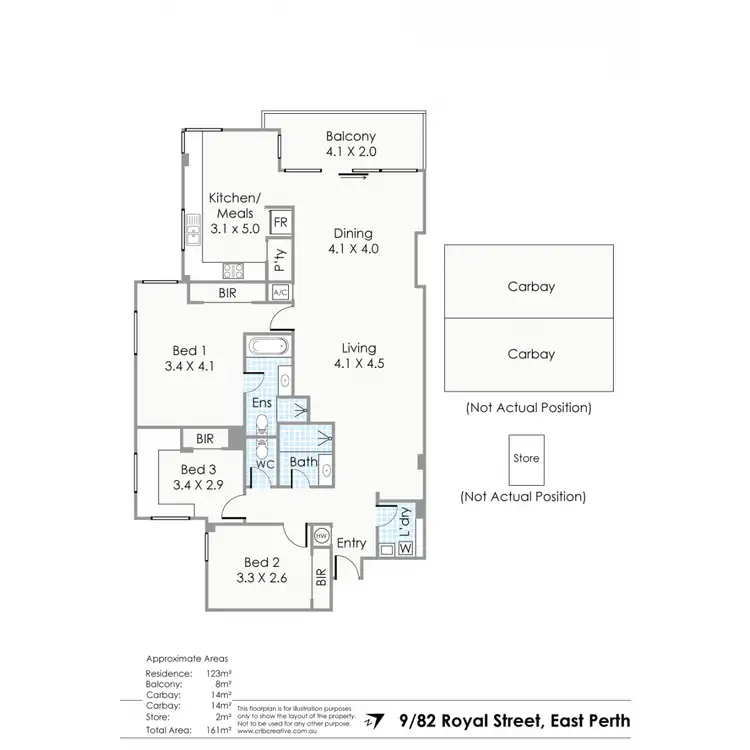 Floorplan of Homely apartment listing, 9/82 Royal Street, East Perth WA 6004