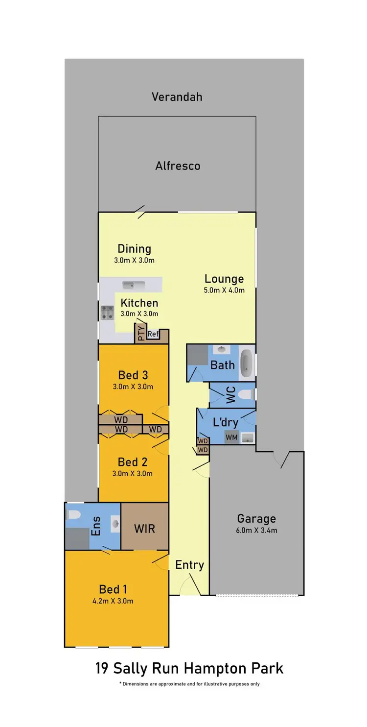 Floorplan of Homely house listing, 19 Sallys Run, Hampton Park VIC 3976