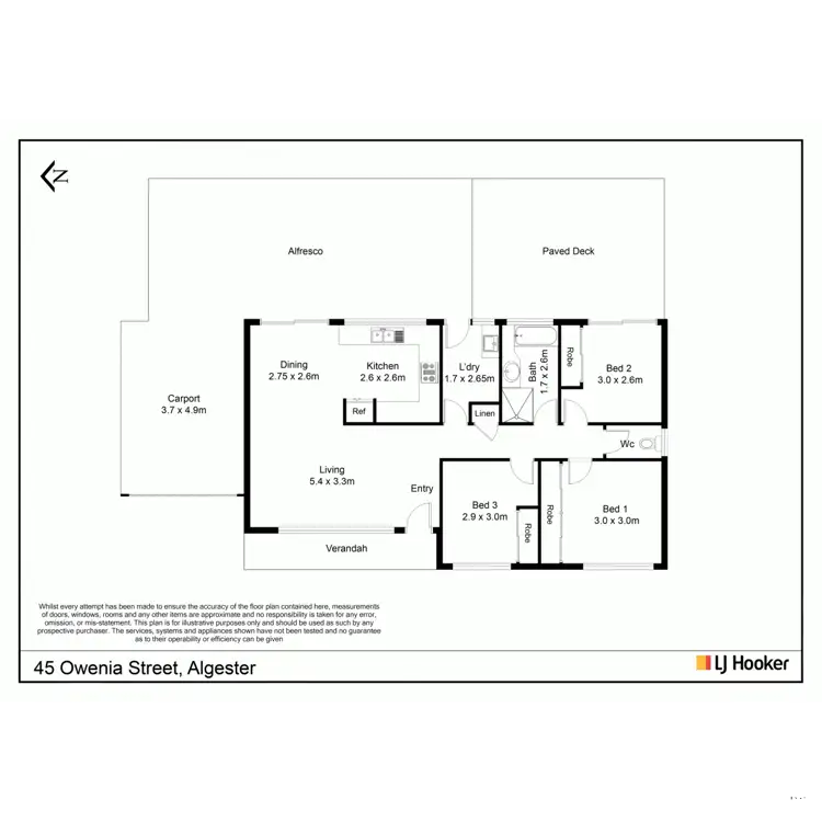 Floorplan of Homely house listing, 45 Owenia Street, Algester QLD 4115