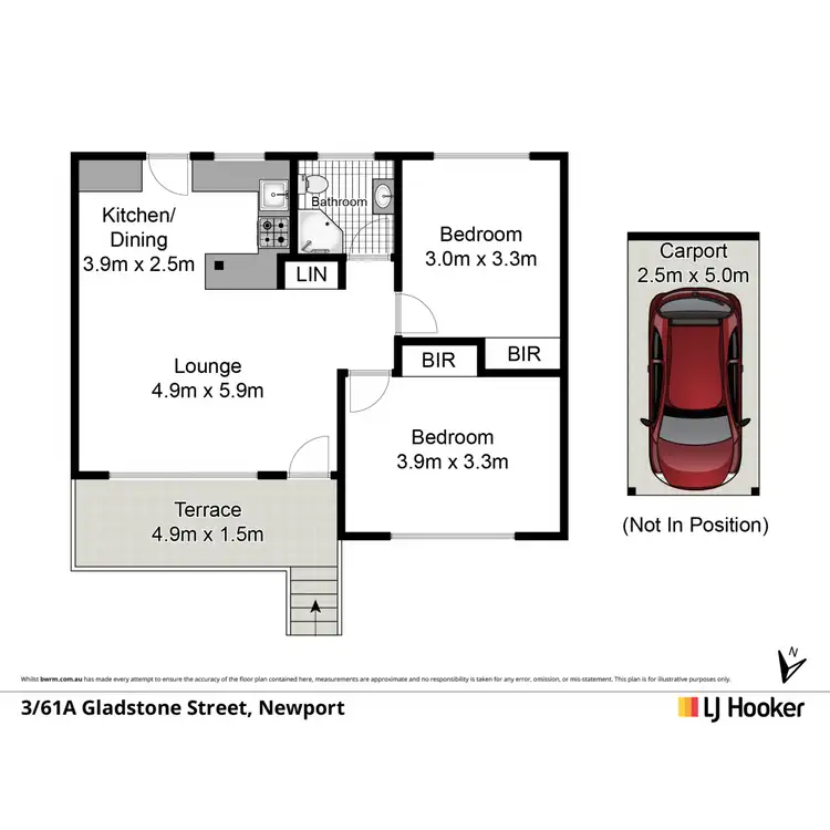 Floorplan of Homely unit listing, 3/61A Gladstone Street, Newport NSW 2106