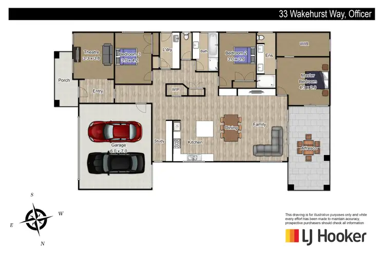 Floorplan of Homely house listing, 33 Wakehurst Way, Officer VIC 3809