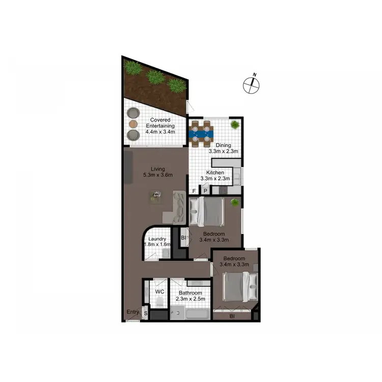 Floorplan of Homely apartment listing, 15/4 Tench Street, Kingston ACT 2604