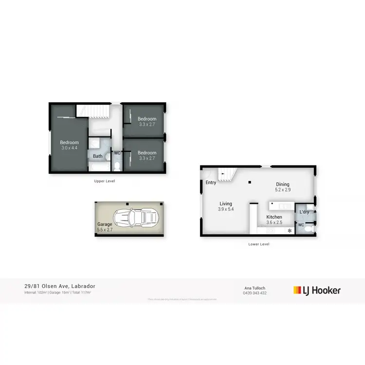 Floorplan of Homely townhouse listing, 29/81 Olsen Avenue, Labrador QLD 4215