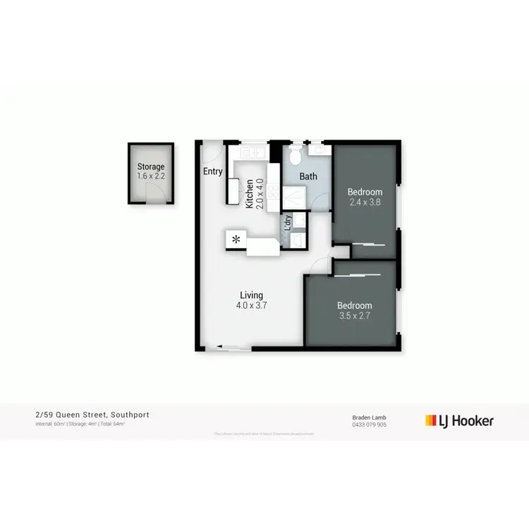 Floorplan of Homely unit listing, 2/59 Queen Street, Southport QLD 4215