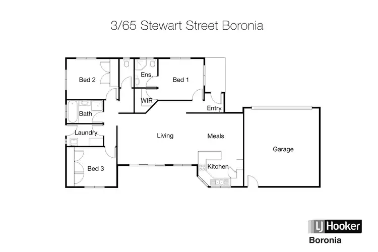 Floorplan of Homely unit listing, 3/65 Stewart Street, Boronia VIC 3155