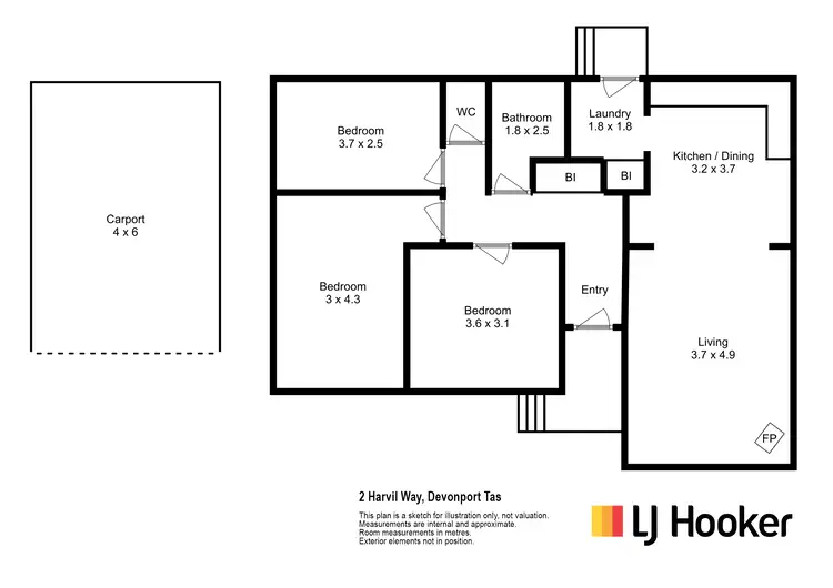 Floorplan of Homely house listing, 2 Harvil Way, Devonport TAS 7310