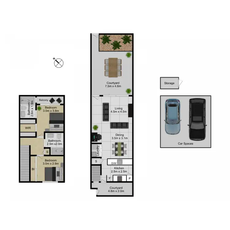 Floorplan of Homely townhouse listing, 13/56 Stuart Street, Griffith ACT 2603
