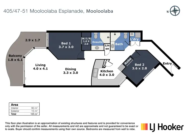 Floorplan of Homely unit listing, 405/47-51 Mooloolaba Esplanade, Mooloolaba QLD 4557