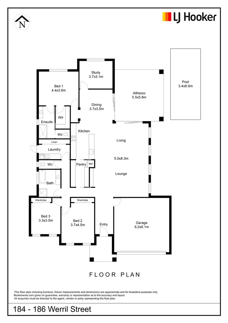 Floorplan of Homely house listing, 184 - 186 Werril Street, Swan Hill VIC 3585